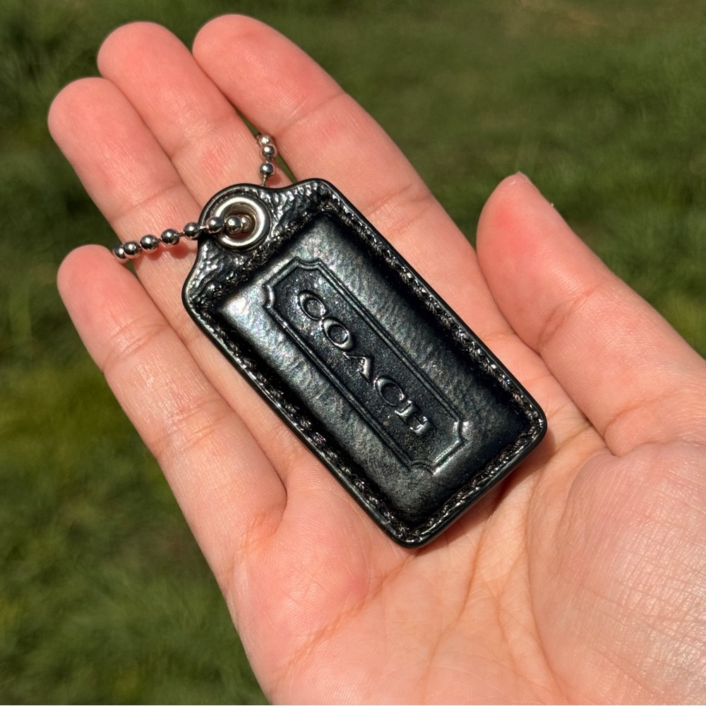 2.5" Medium Coach Leather Key Fob Bag Charm Keychain Hang Tag/Hangtag